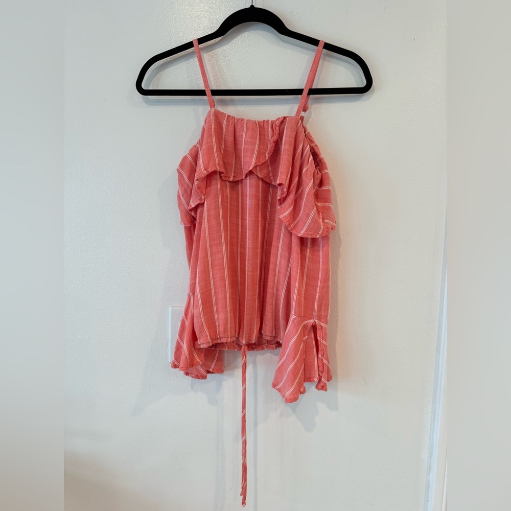 Pink Flutter Sleeve Ruffled Camisole